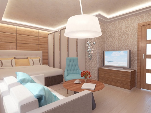 Дизайн спальни с лоджией
