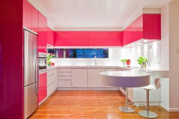 Двухцветные фасады для кухни в современном стиле 2016