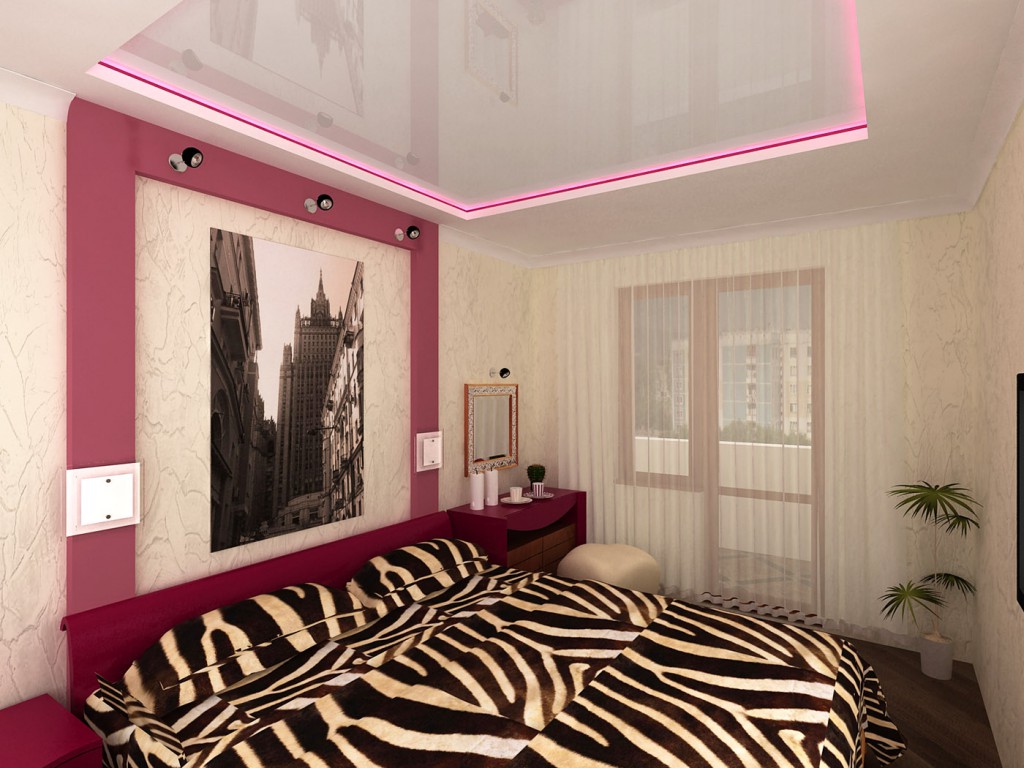 Спальня в современном стиле в светлых тонах 12 кв