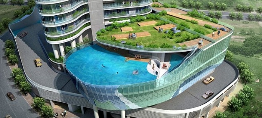 Потрясающий балкон-бассейн в Мумбай