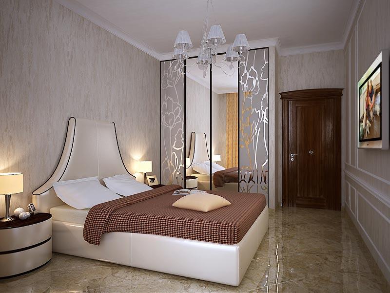 Дизайн спальни прямоугольной формы будет смотреться великолепно при правильно подобранном освещении, а также правильно выбранной мебели