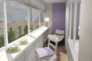 Светло-фиолетовый балкон