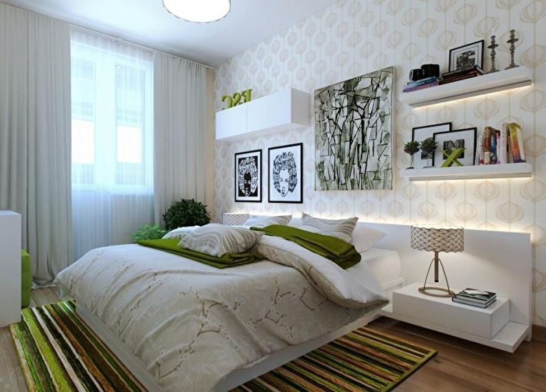 Дизайн маленькой спальни в современном стиле - фото