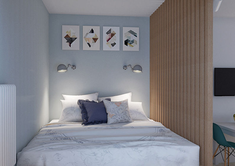 Дизайн маленькой спальни в стиле минимализм - фото