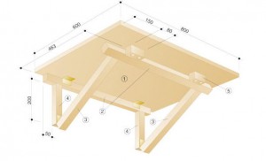 схема откидного столика для балкона