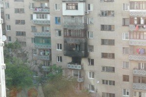сгоревший балкон