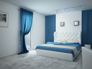 Ремонт спальни 12 кв м фото синего цвета
