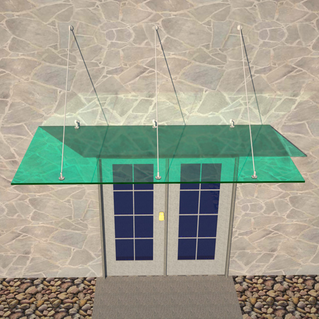 Проект стеклянного козырька над входом в здание