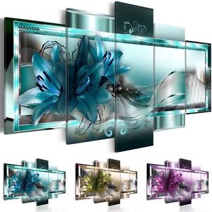 5 Panel Canvas Print Modern Abstract Flower Picture Giclee Wall Art Home Decor