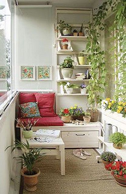 Уютный уголок для отдыха в окружении живых комнатных растений